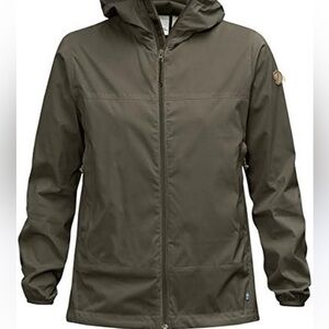 Fjällräven Lightweight Wind Jacket Small Packable Hooded Hiking Coat